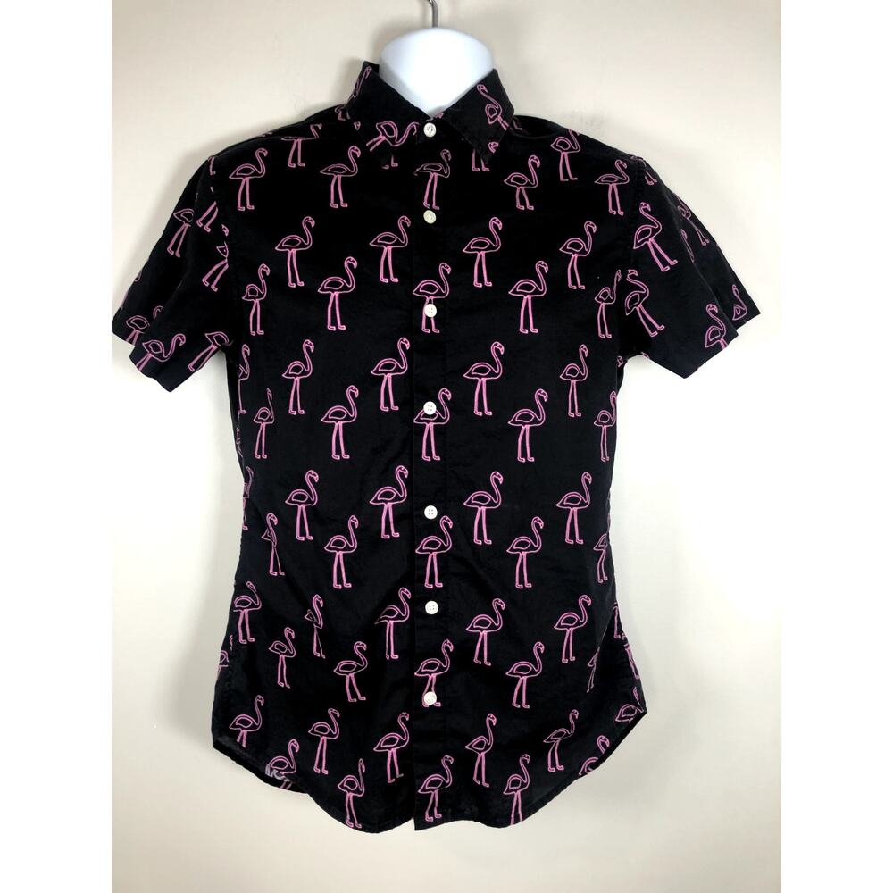 Bonobos Men's Button Down Shirt Size S Short Sleeve Flamingos